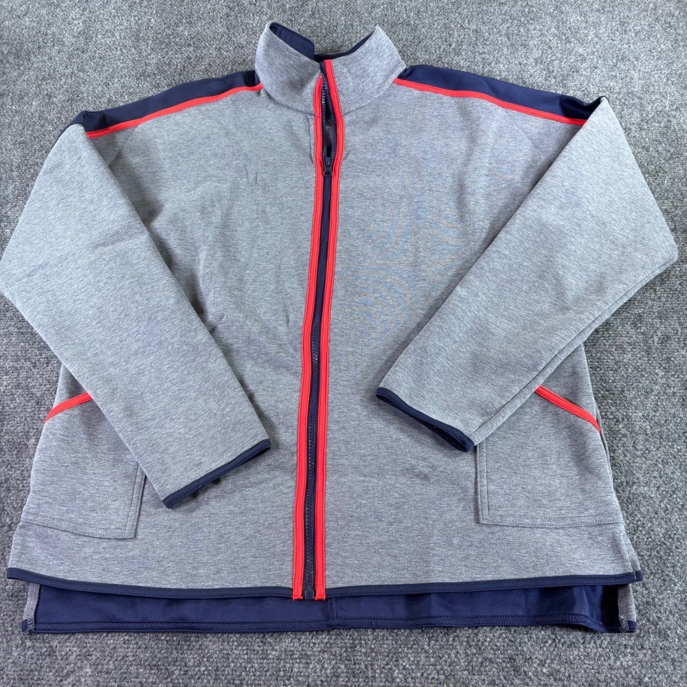 Champion C9 Track Jacket‎ Mens XXL Gray Navy Orange Full Zip Mock Neck Athletic